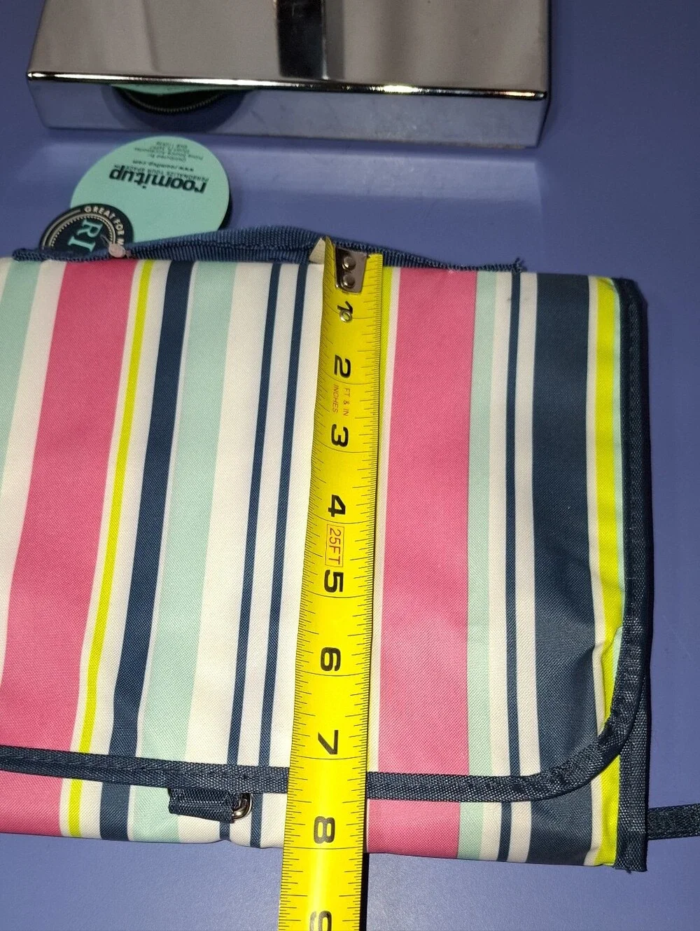Room It Up Striped Hanging Organizer - Pink, Lime, Navy- NWT